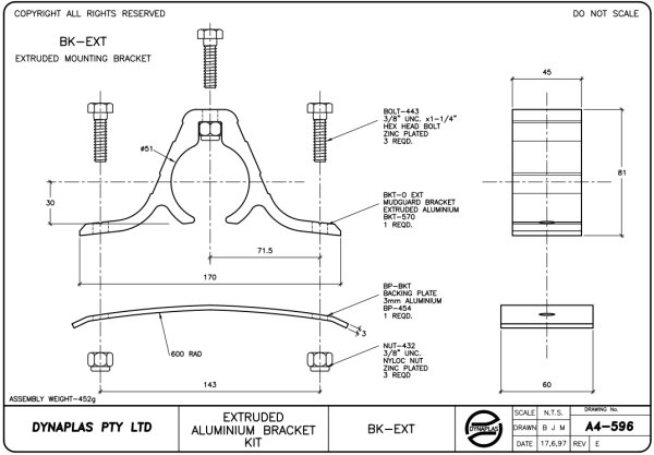 TRUCK MUDGUARD BRACKET BK-EXT